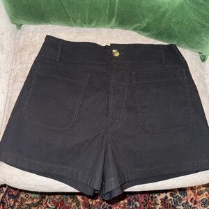 Maeve Anthropologie Black Shorts Size 30 High Rise Pockets Like New